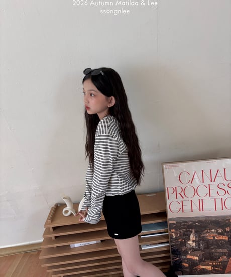 43[予約]matilda&lee stripe crop hoodie