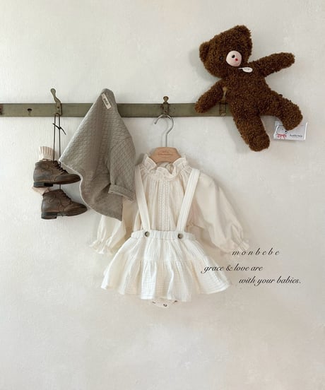 41[予約]monbebe new tiered suspender bloomer skirt