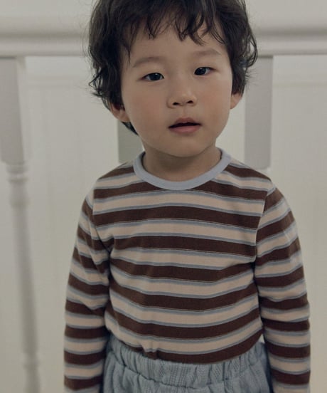 12[予約]送料無料 the beige multi stripe tee