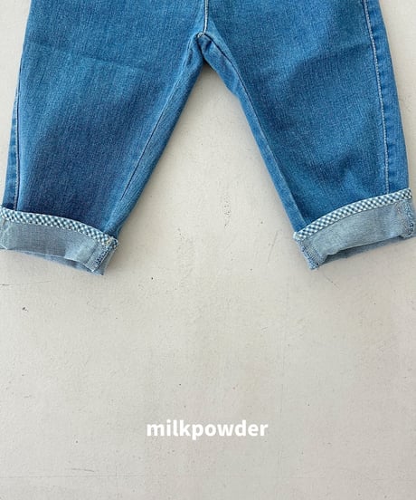 15[予約]milkpowder chex denim pants