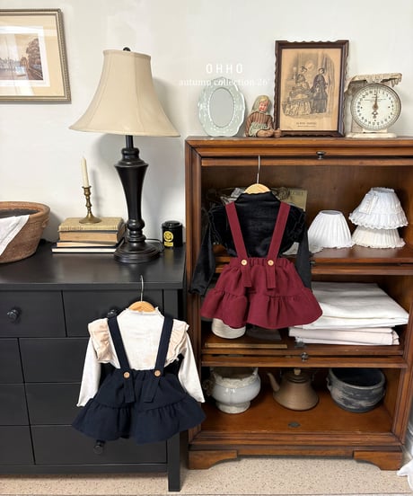 2[予約]ohho fran shirred strap skirt