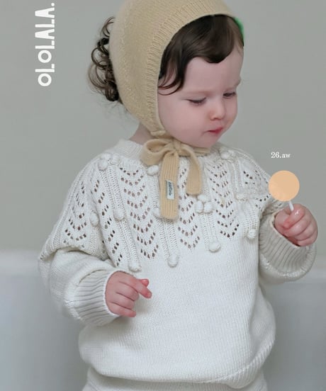 25[予約]ololala coco pompom knit matching set