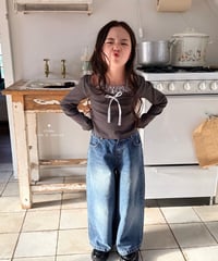 26[予約]COMMA wide denim pants(blue)