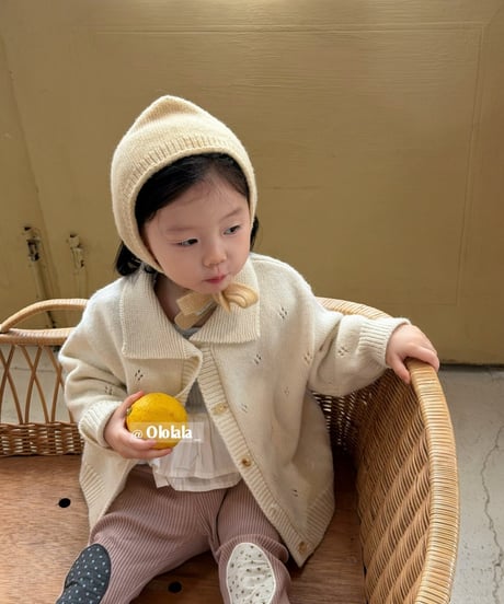 13[予約]ololala milk collar knit cardigan