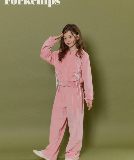 4[予約]FORKCHIPS oops velour zip up