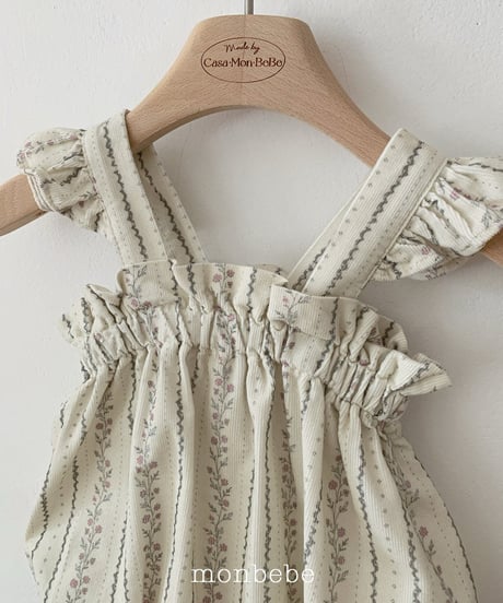 28[予約]monbebe corduroy frill romper