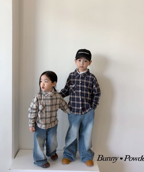 45[予約]bunny powder semi check shirt