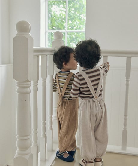 19[予約]送料無料 the beige knit overalls