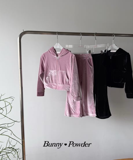 62[予約]bunny powder ash velvet pants