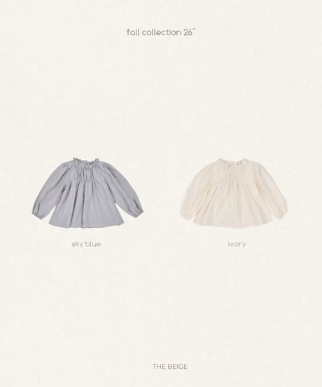 7[予約]送料無料 the beige shirred blouse