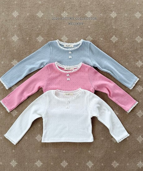 8[予約]melikey ribbon button t