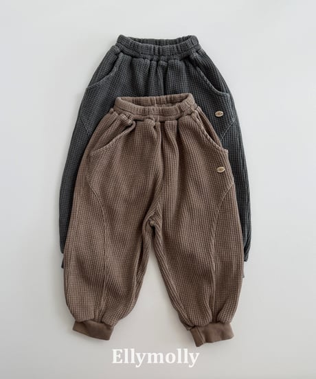 7[予約]ELLYMOLLY king wafflement jogger pants