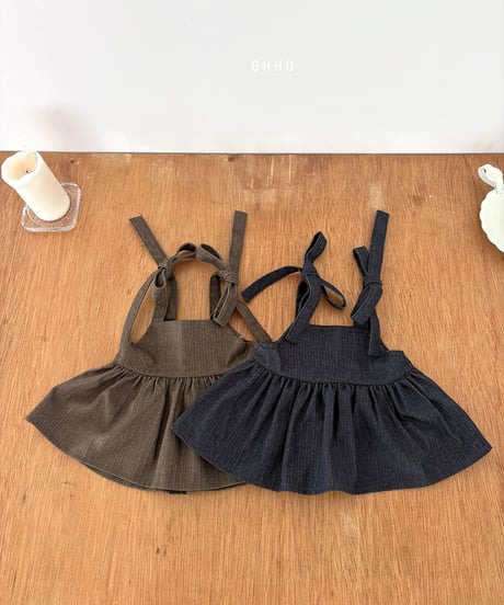 19[予約]ohho herringbone denim strap blouse