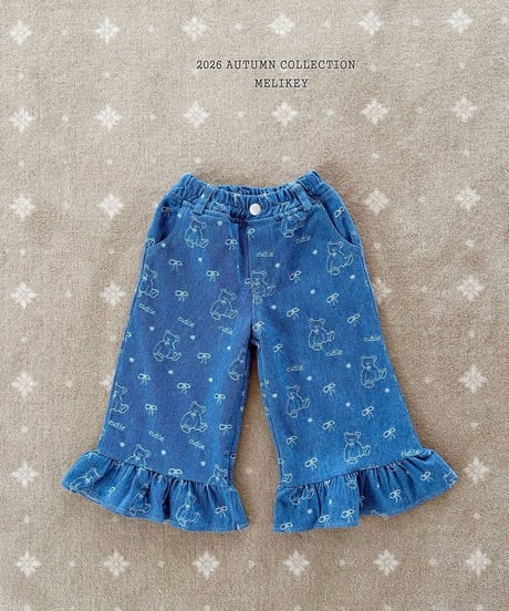 49[予約]melikey bear frill denim