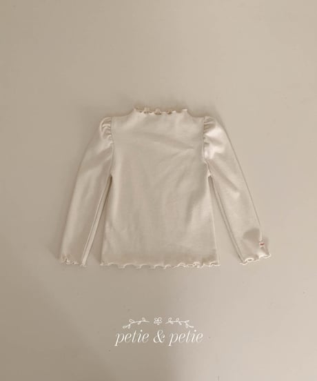 16[予約]petit&petit label plain ruffle t