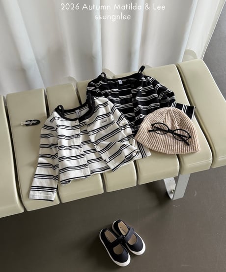 76[予約]matilda&lee wave stripe cardigan set
