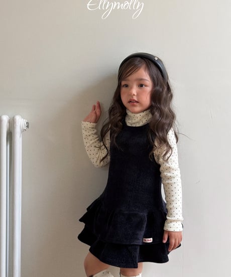 49[予約]ELLYMOLLY dot brushed mock turtleneck t