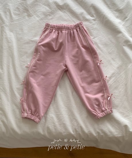 42[予約]petit&petit line ribbon jogger pants