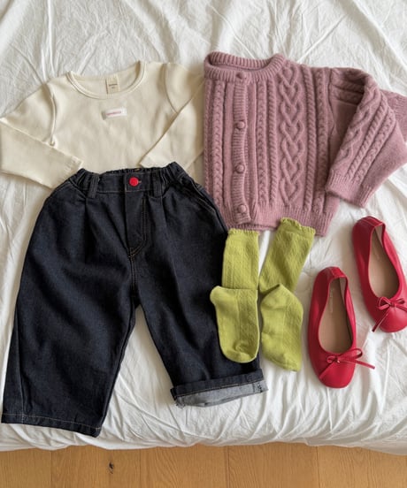 37[予約]ninibello tommy heart denim pants