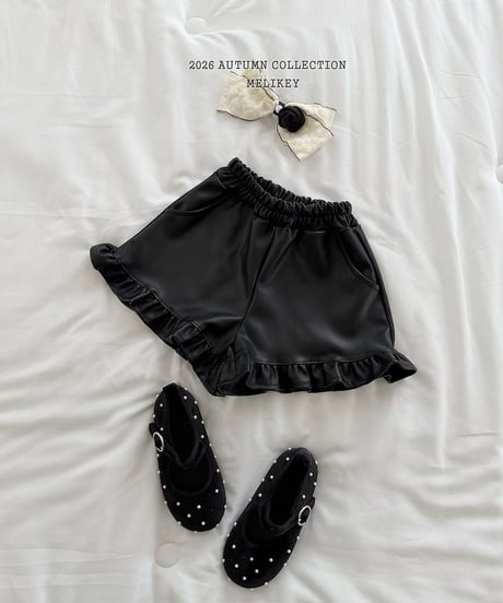 32[予約]melikey leather frill pants