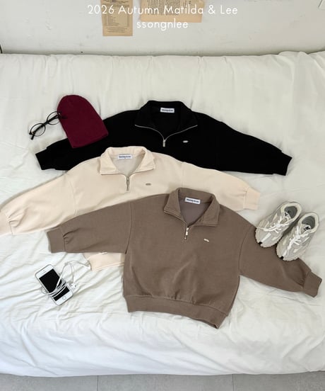 38[予約]matilda&lee half zip up knit