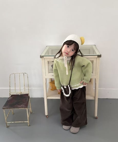 56[予約]aiai olive snowflake knit