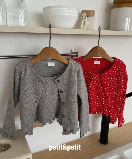 23[予約]petit&petit flower cardigan set