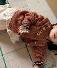 8[予約]ololala daisy embroidery knit cardigan