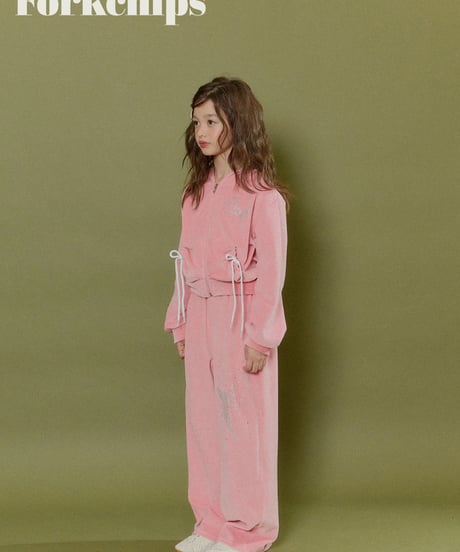 4[予約]FORKCHIPS oops velour zip up
