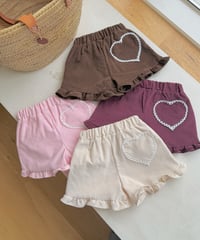 29[予約]ninibello heart corduroy frill pants