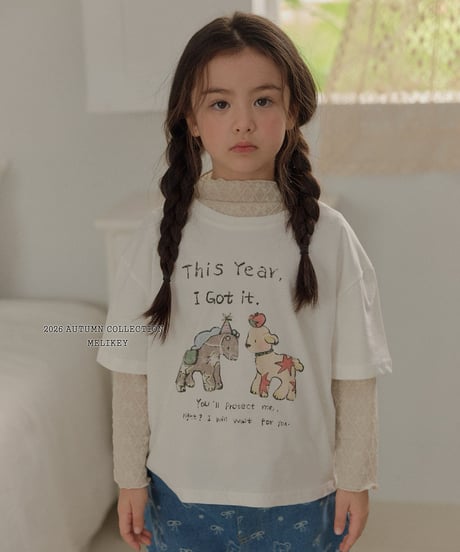 5[予約]melikey frill ribbon mesh t-shirt