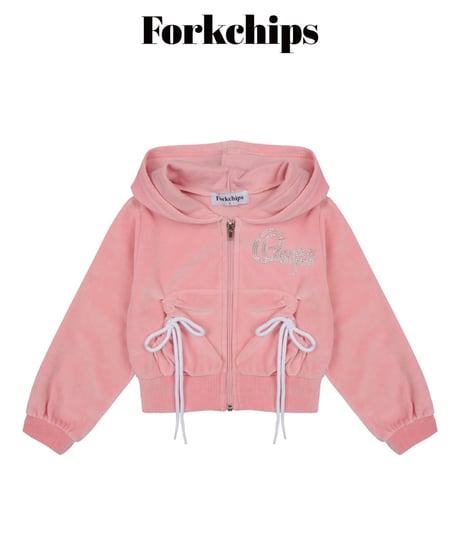 4[予約]FORKCHIPS oops velour zip up