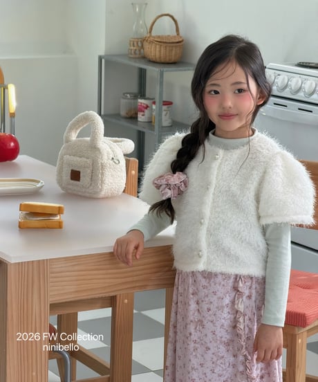 36[予約]ninibello snowbell short sleeve cardigan