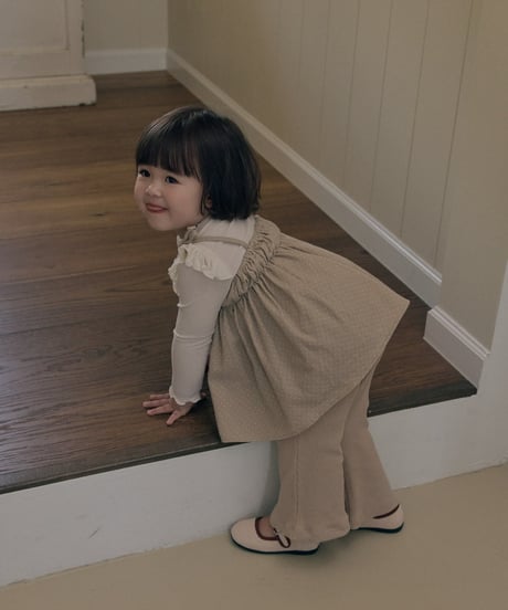 30[予約]送料無料 the beige ribbed bootcut pants