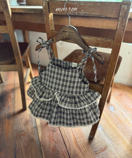 45[予約]marron check cancan suit(6-18m)