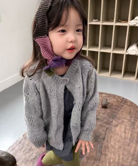 4[予約]aiai flora punching knit cardigan