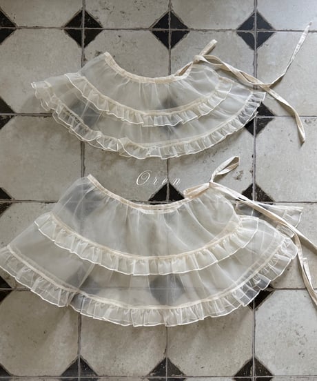 39[予約]OREN organza frill apron(adult)