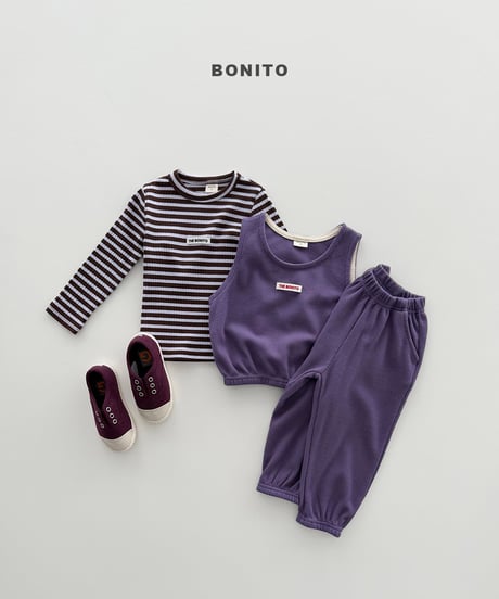 59[予約]bonito mini waffle vest set