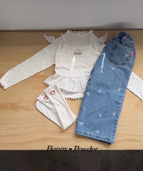 13[予約]bunny powder dot layered camisole