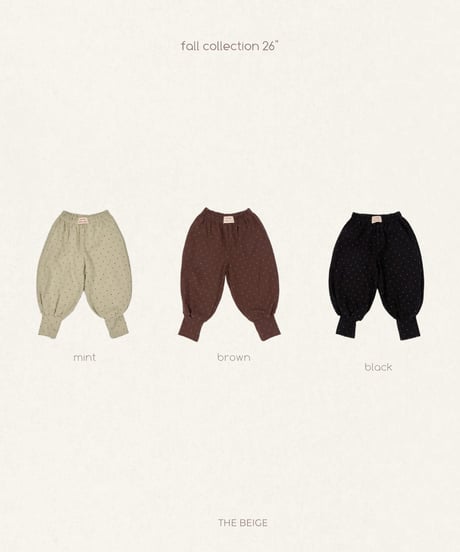 28[予約]送料無料 the beige aladdin dot pants