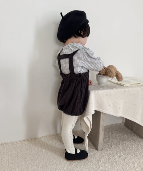 3[予約]mimi market check balloon blouse