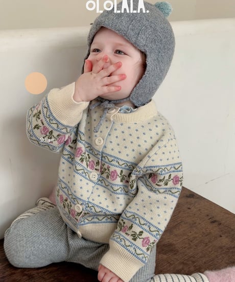 21[予約]ololala rose knit cardigan