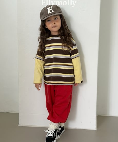 17[予約]ELLYMOLLY campus color block t-shirt