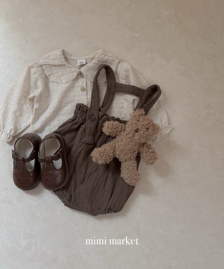 3[予約]mimi market check balloon blouse