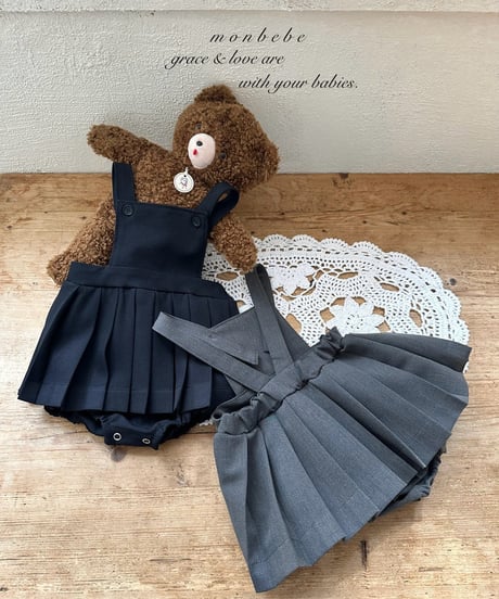 8[予約]monbebe louis pleated suspender suit