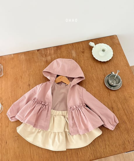 10[予約]ohho leather shirred skirt