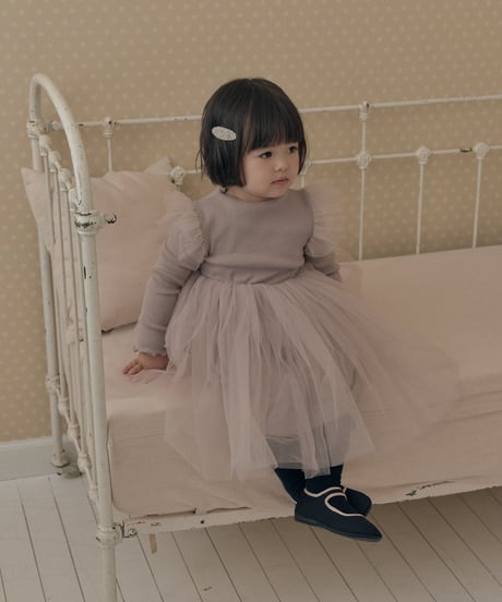 5[予約]送料無料 the beige ribbed tulle ops