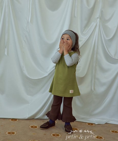 33[予約]petit&petit pie rib bootcut