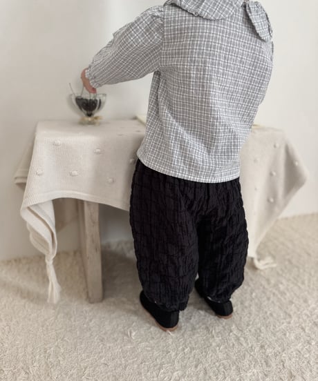 3[予約]mimi market check balloon blouse