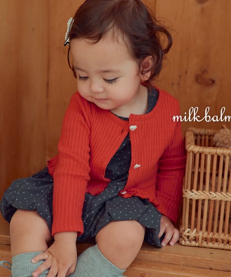 1[予約]milkbalm heart rib cardigan set